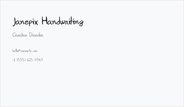 Janepix Handwriting Business Card