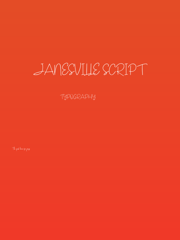 Janesville Script Poster