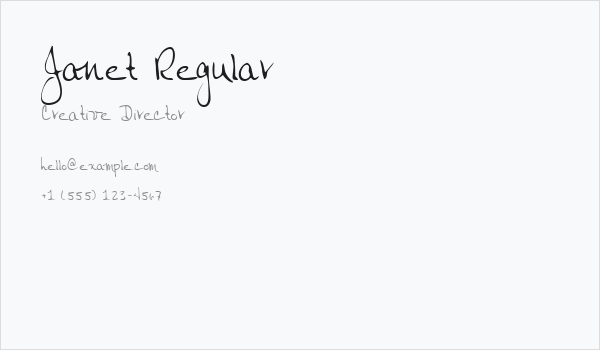 Janet Regular Business Card