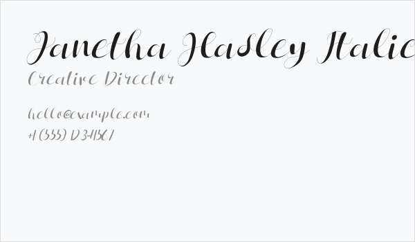 Janetha Hasley Italic Business Card