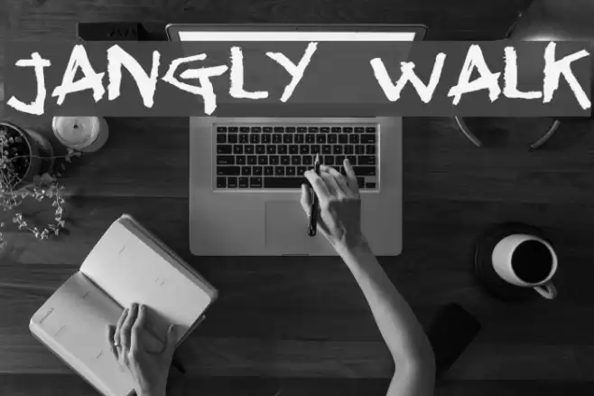 Jangly walk Font examples