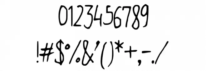 JaniceHand Font OTHER CHARS