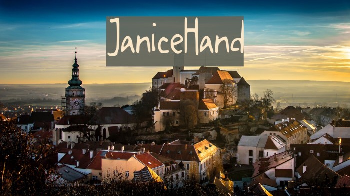 JaniceHand Font examples