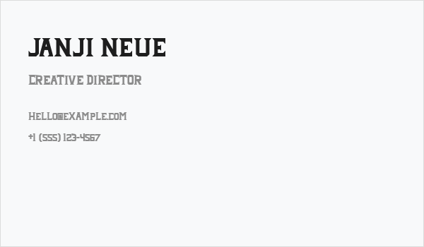 Janji Neue Business Card
