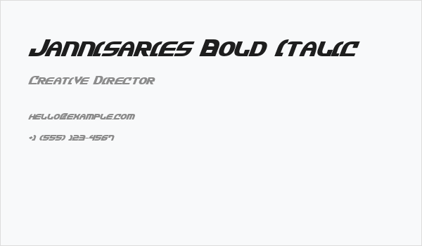 Jannisaries Bold Italic Business Card