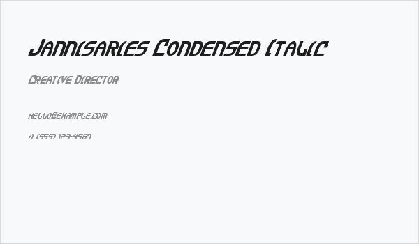Jannisaries Condensed Italic Business Card