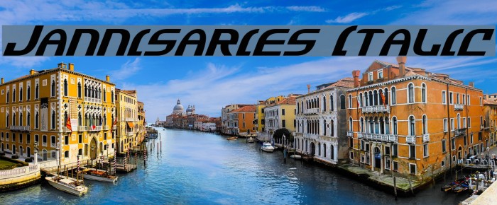Jannisaries Italic Font examples