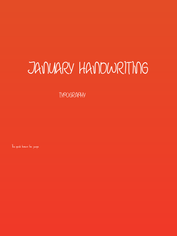 January Handwriting Poster
