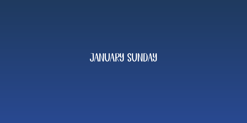 January Sunday Social Header
