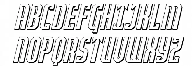 Janulus 3D Italic Шрифта ВЕРХНИЙ