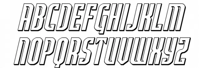 Janulus Caps 3D Italic Schriftart Kleinbuchstaben