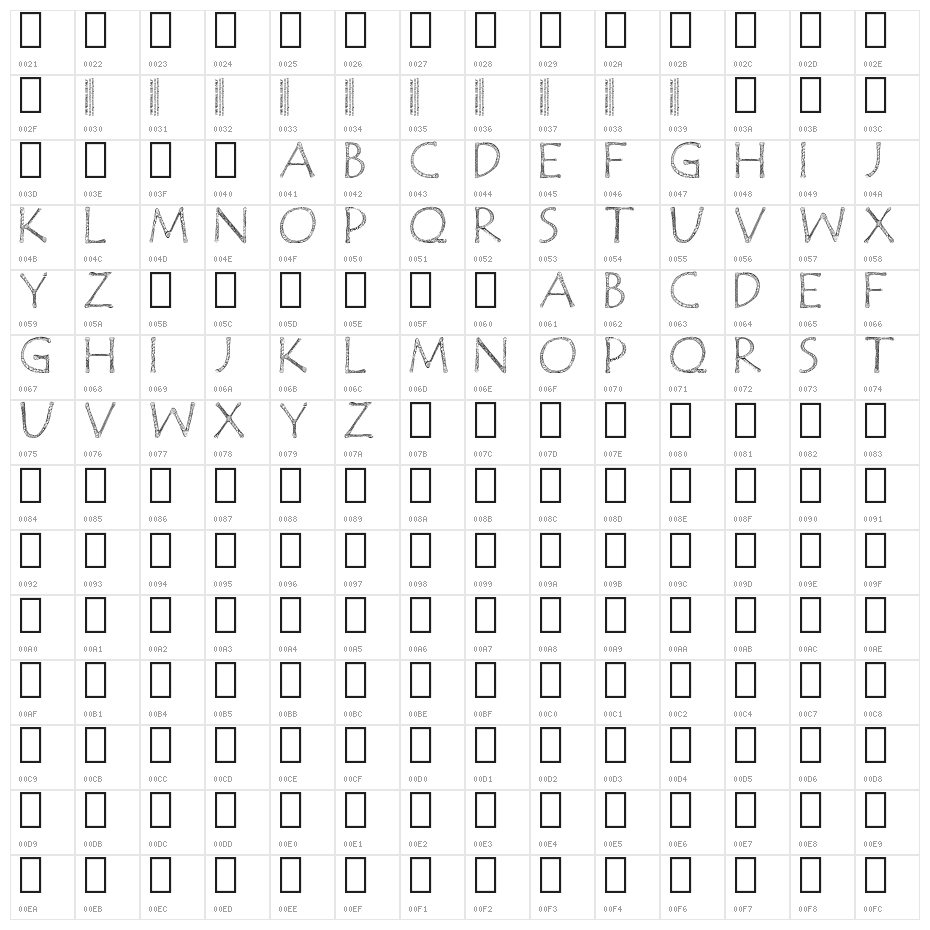 JanzenPersonalUseRegular Character Map