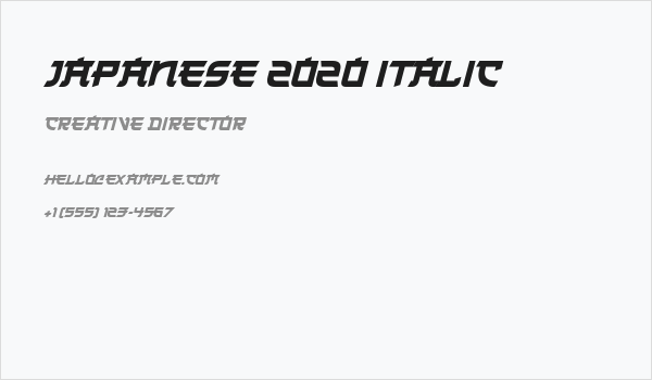 Japanese 2020 Italic Business Card