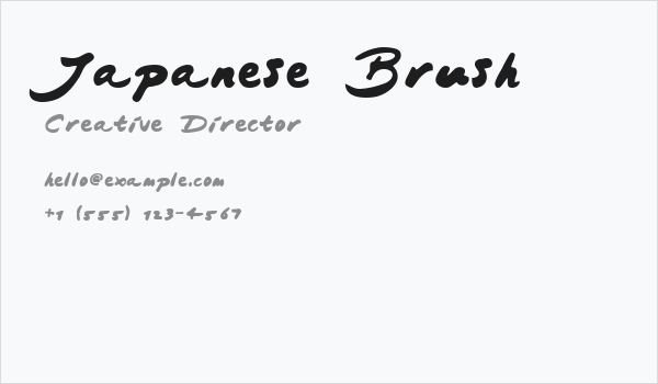 Japanese Brush Business Card