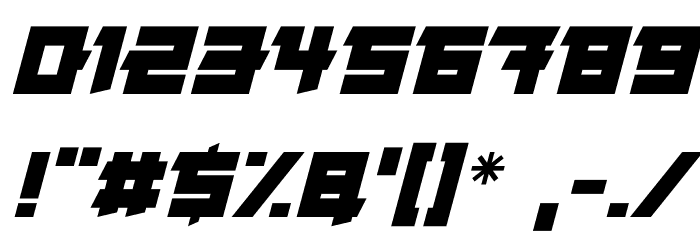 Japanese Robot Italic Font OTHER CHARS