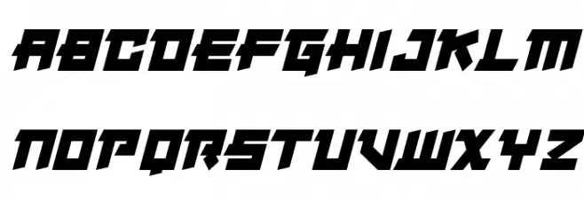Japanese Robot Italic फ़ॉन्ट अपरकेस