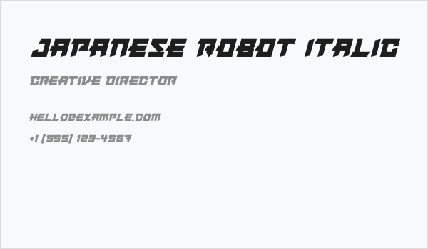 Japanese Robot Italic Business Card