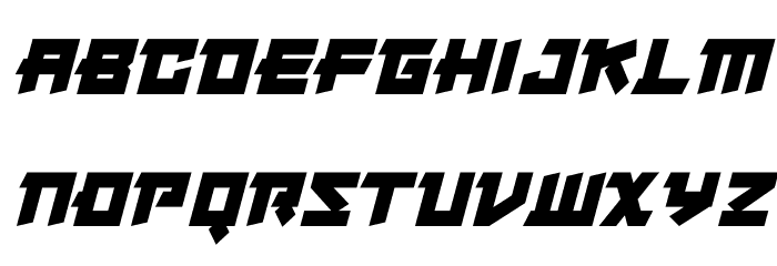 Japanese Robot Italic Font LOWERCASE