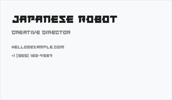 Japanese Robot Business Card
