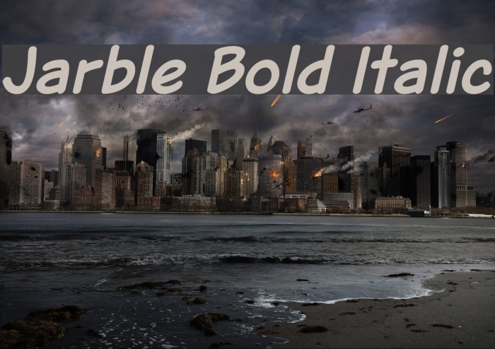 Jarble Bold Italic Font examples