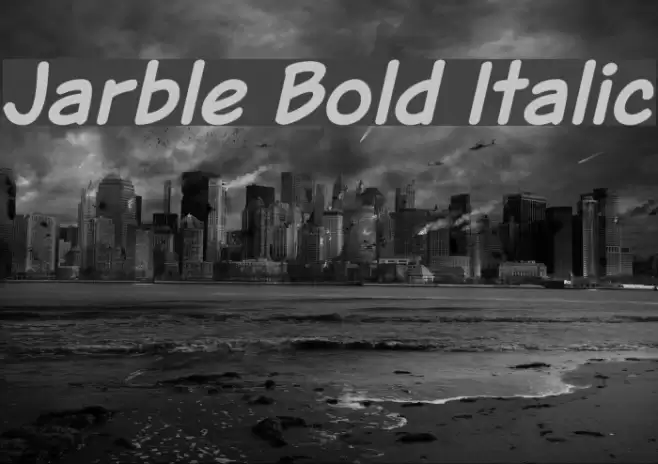 Jarble Bold Italic  examples