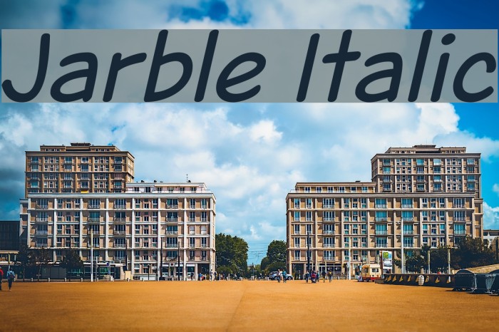 Jarble Italic Font examples