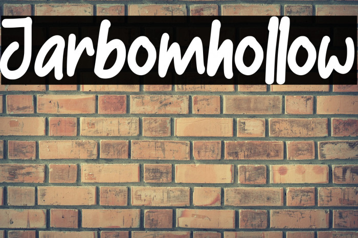 Jarbomhollow Font examples