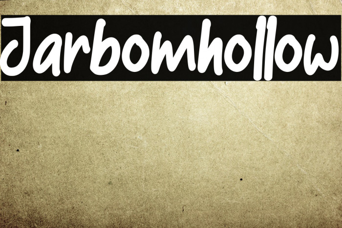 Jarbomhollow Font examples