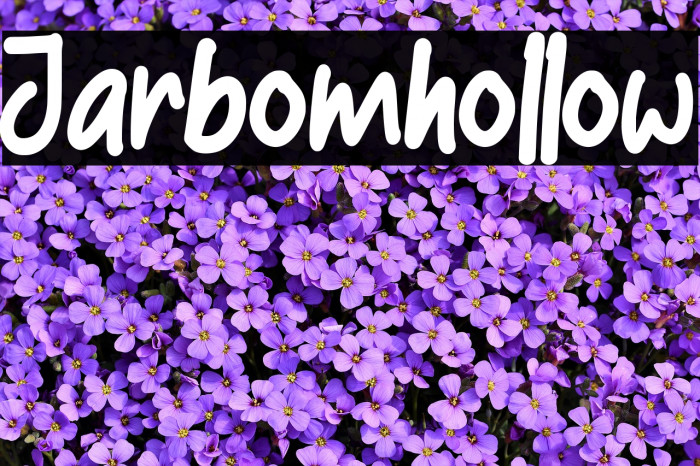 Jarbomhollow Font examples