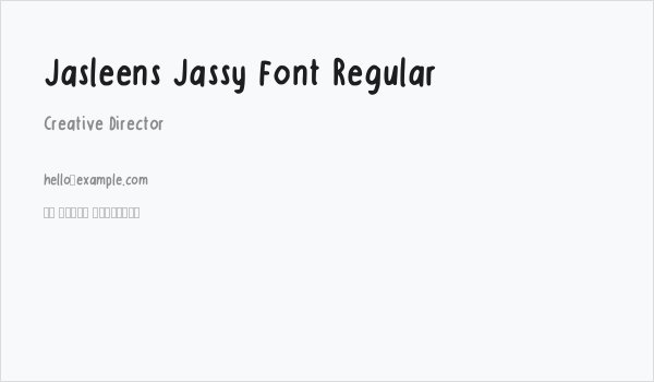 Jasleens Jassy Font Regular Business Card