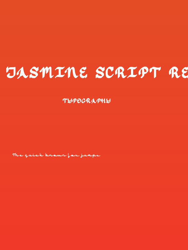 Jasmine Script regular Poster