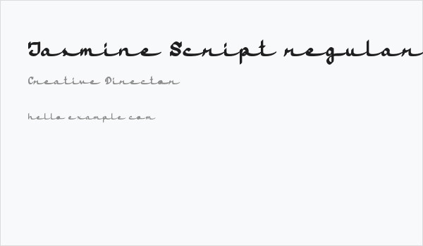 Jasmine Script regular Business Card