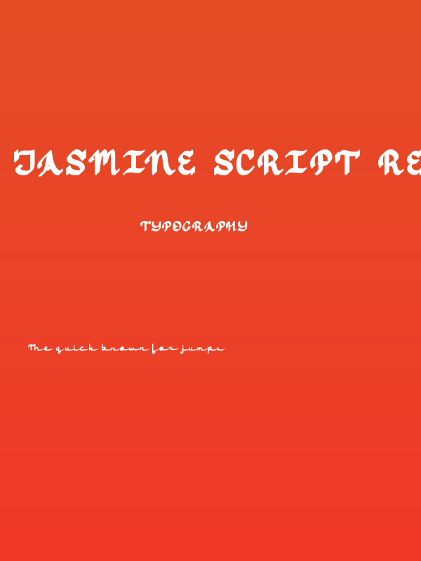 Jasmine Script regular Poster