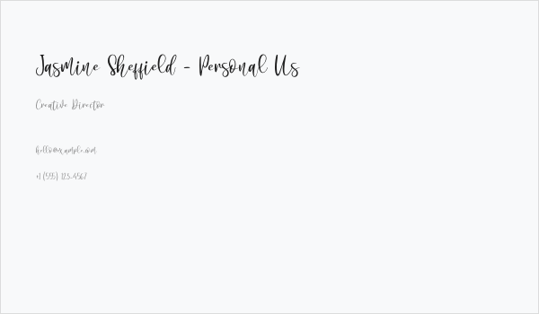 Jasmine Sheffield - Personal Us Business Card
