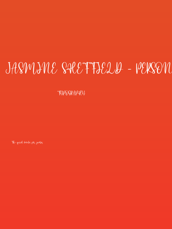 Jasmine Sheffield - Personal Us Poster