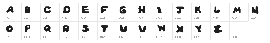 Jasper Regular Character Map