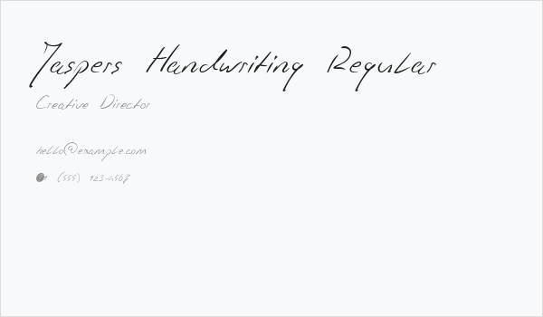Jaspers Handwriting Regular Business Card