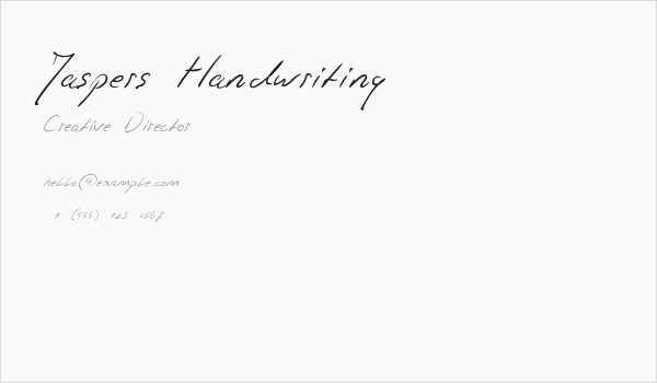 Jaspers Handwriting Business Card