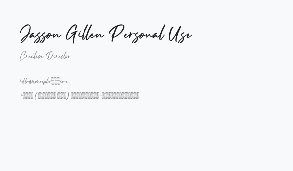 Jasson Gillen Personal Use Business Card