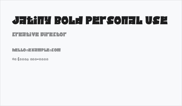 Jatiny Bold Personal Use Business Card