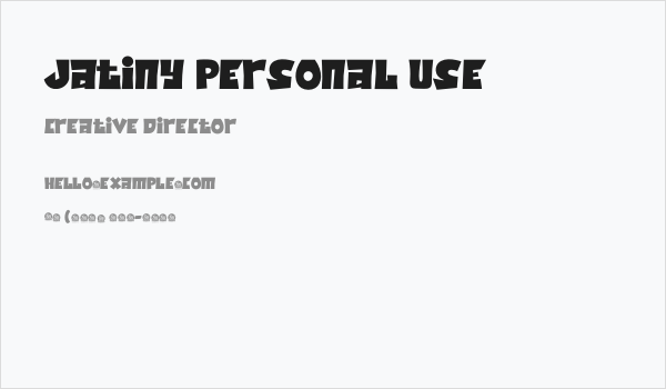 Jatiny Personal Use Business Card