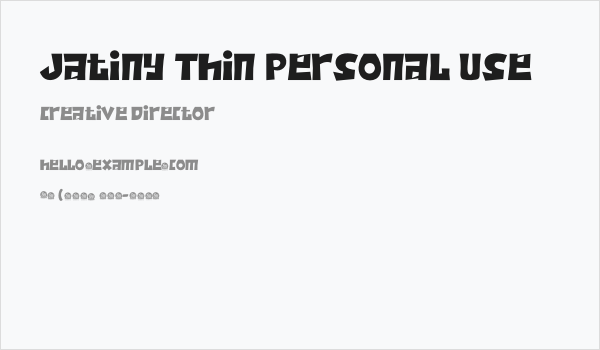 Jatiny Thin Personal Use Business Card