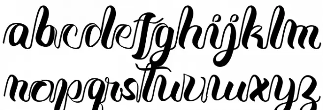 Java Calligraphy फ़ॉन्ट लोअरकेस