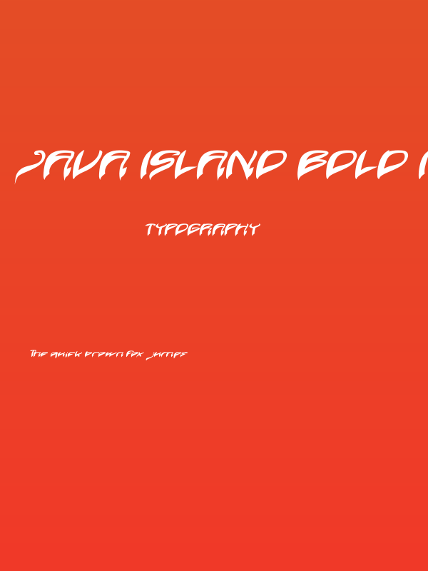 Java Island Bold Italic Poster