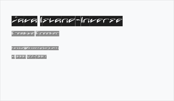 Java Island-Inverse Business Card