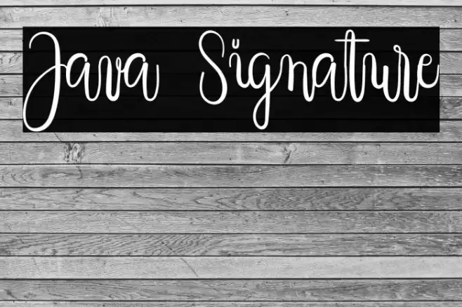 Java Signature Font examples