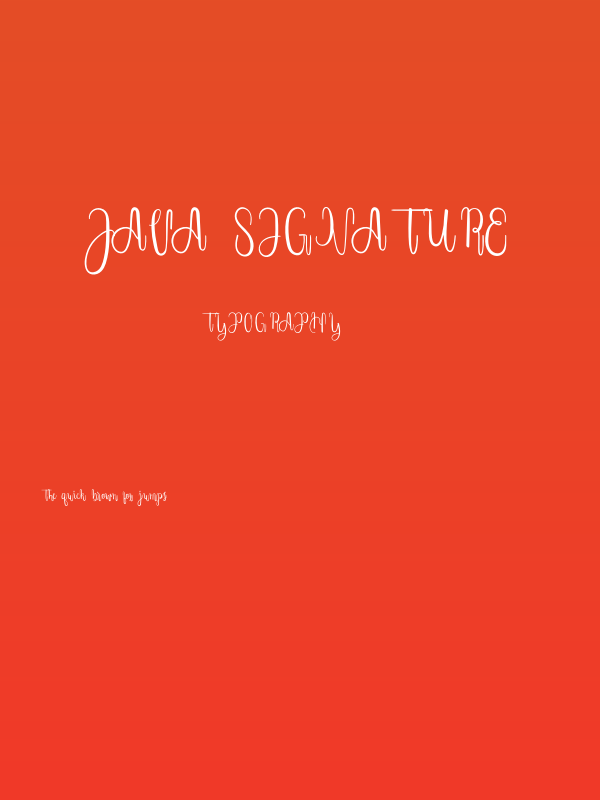 Java Signature Poster