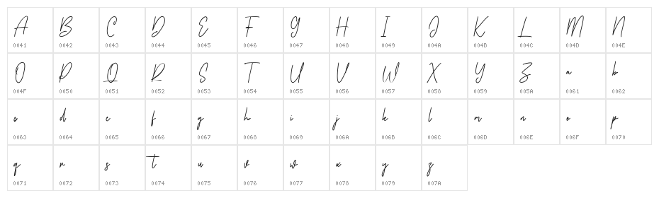 Jawstone Free Regular Character Map