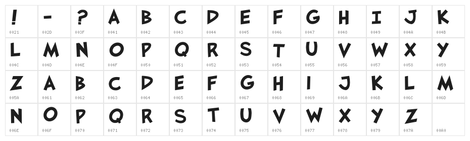JaySFX Bold Character Map