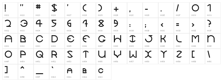 JaySetch Character Map